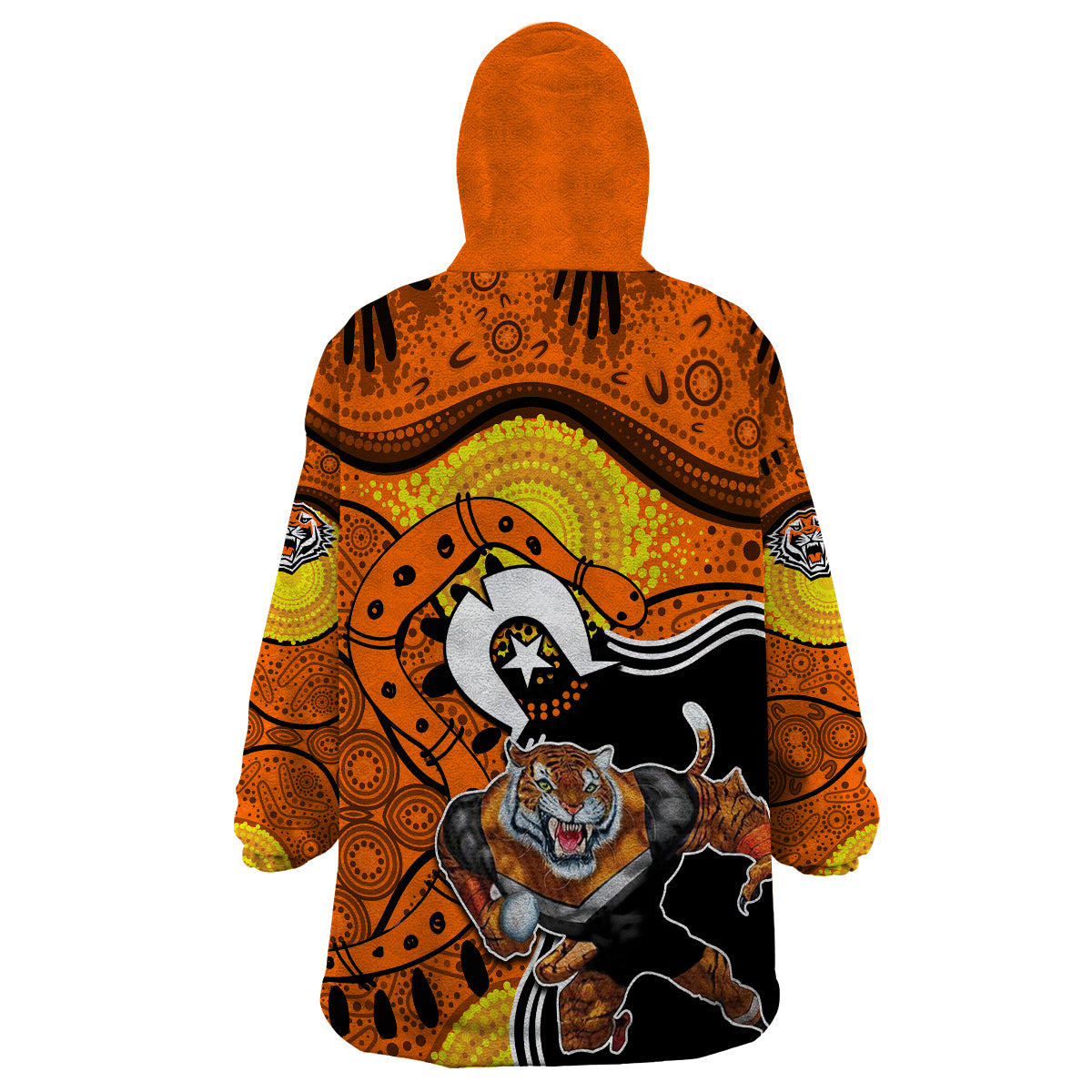 Tigers Mascot NRL Wearable Blanket Hoodie NAIDOC - Vibe Hoodie Shop