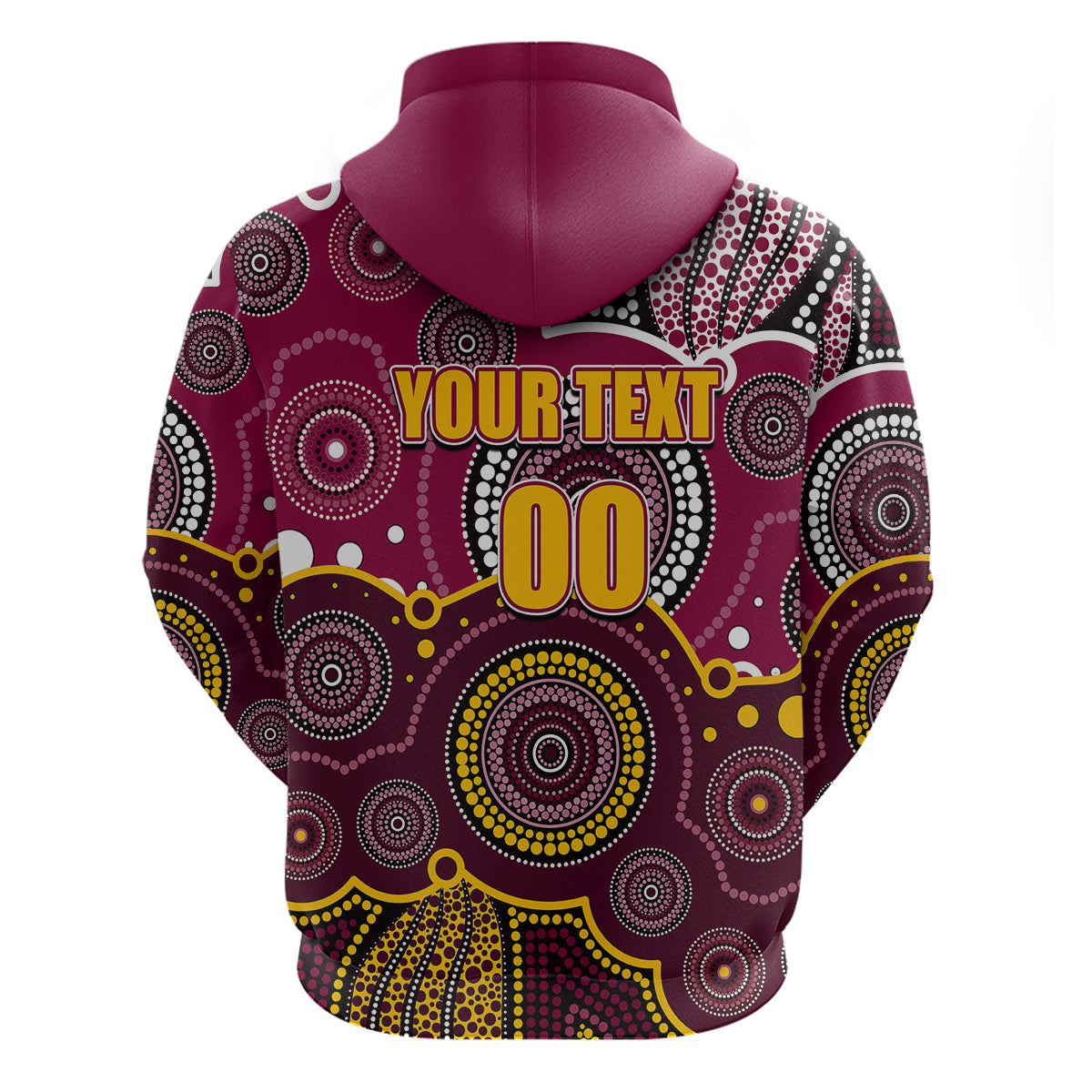 (Custom Personalised And Number) Broncos NRL Hoodie Aboriginal Patterns LT6 - Vibe Hoodie Shop
