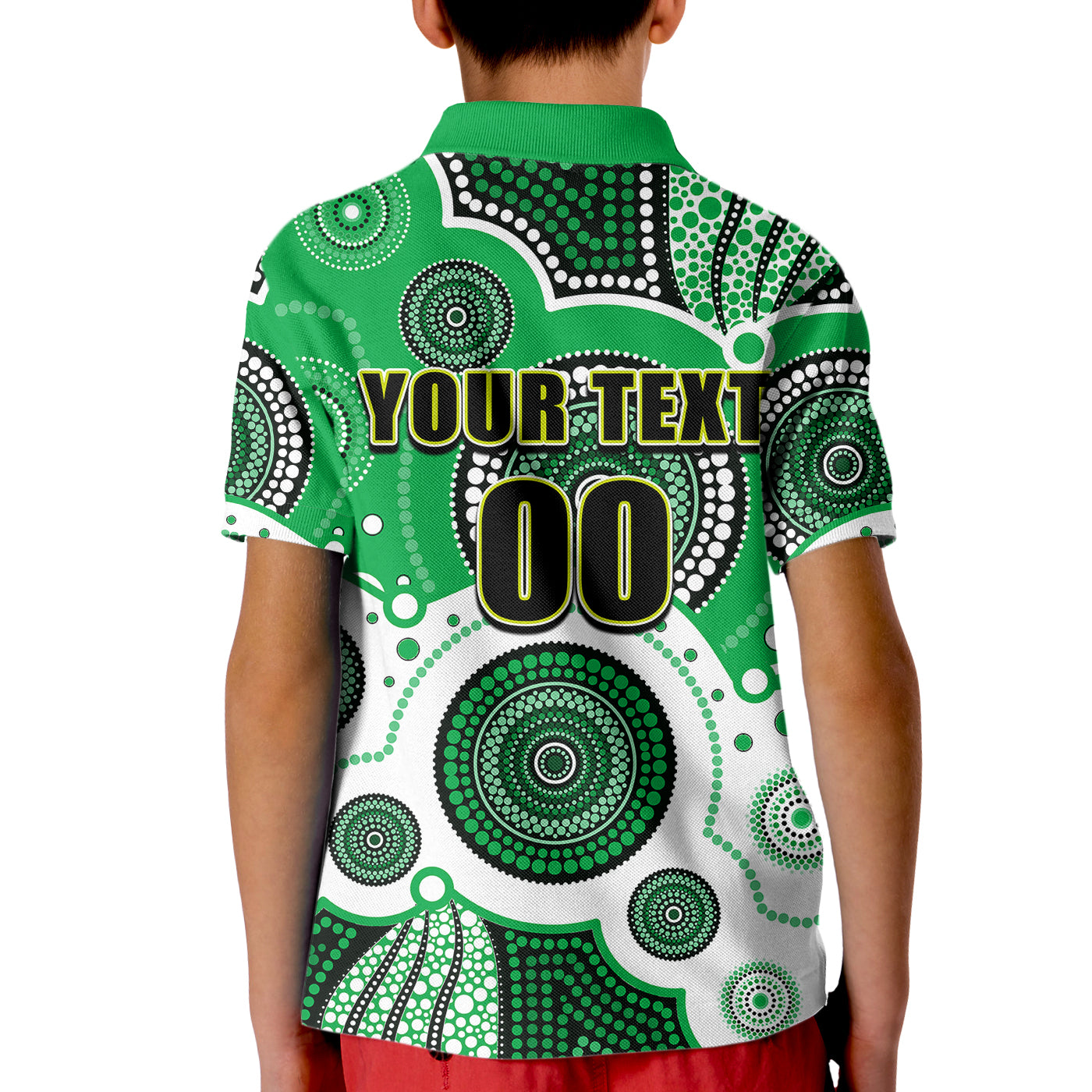 (Custom Personalised And Number) Raiders NRL Kid Polo Shirt Aboriginal Patterns - Vibe Hoodie Shop