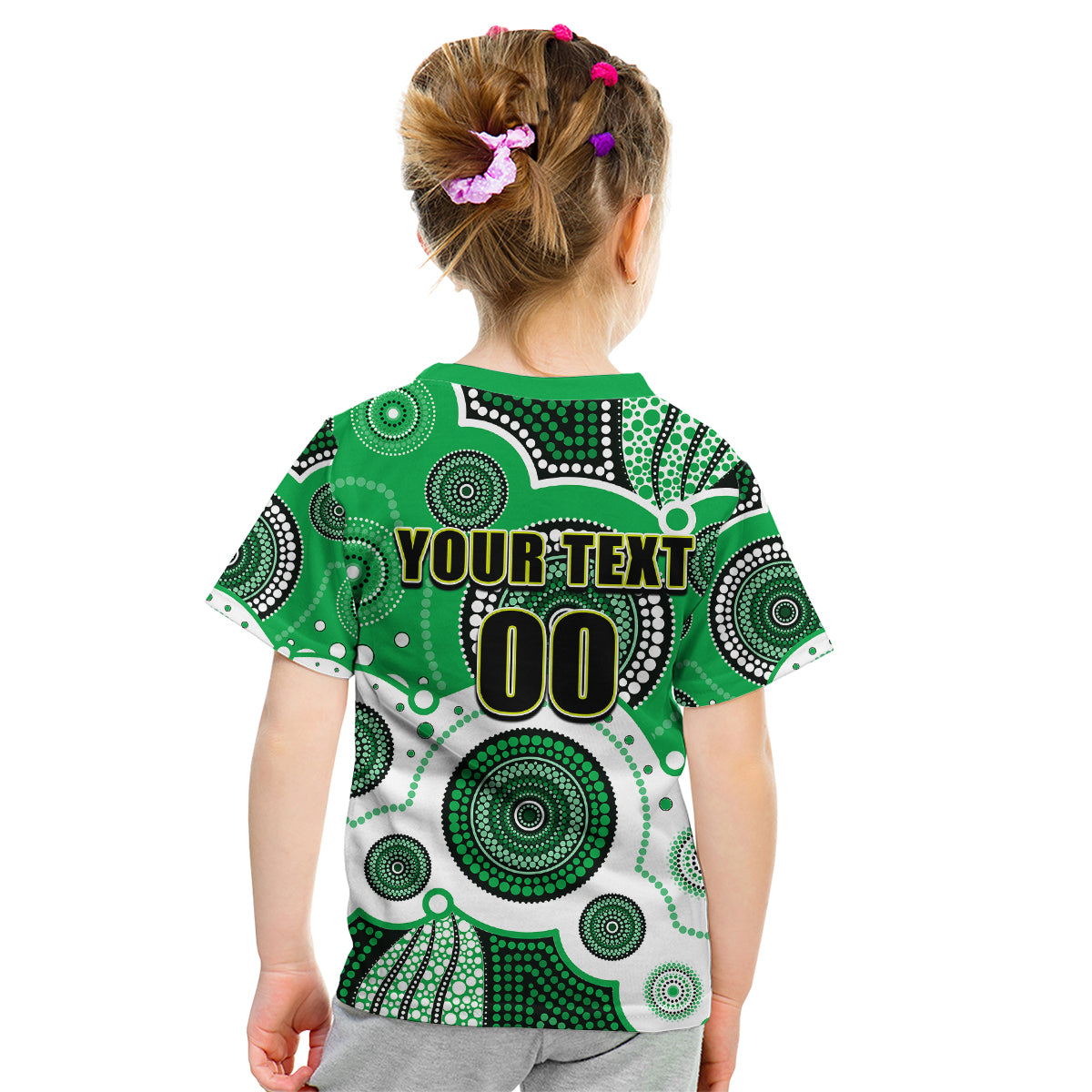 (Custom Personalised And Number) Raiders NRL Kid T Shirt Aboriginal Patterns - Vibe Hoodie Shop