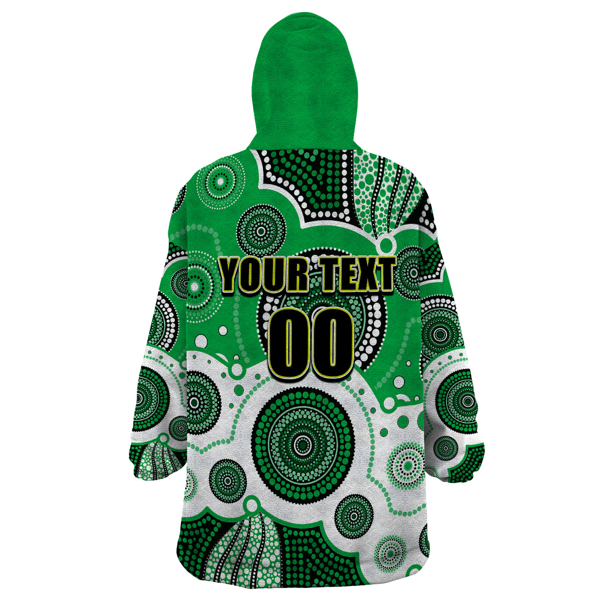 (Custom Personalised And Number) Raiders NRL Wearable Blanket Hoodie Aboriginal Patterns - Vibe Hoodie Shop