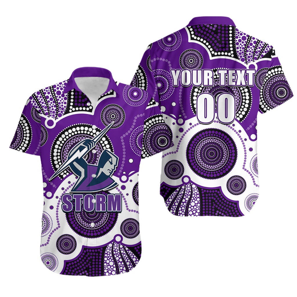 (Custom Personalised And Number) STORM NRL Hawaiian Shirt Aboriginal Patterns - Vibe Hoodie Shop