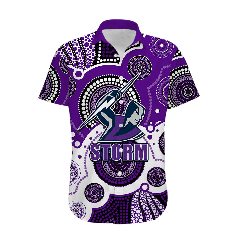 (Custom Personalised And Number) STORM NRL Hawaiian Shirt Aboriginal Patterns - Vibe Hoodie Shop