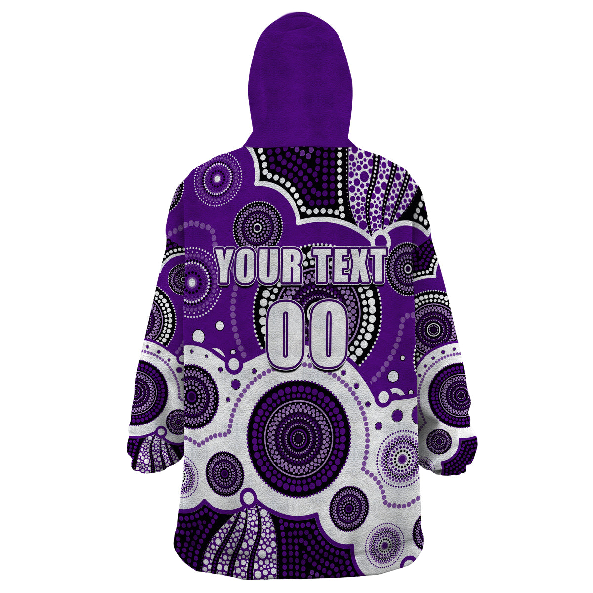 (Custom Personalised And Number) STORM NRL Wearable Blanket Hoodie Aboriginal Patterns - Vibe Hoodie Shop