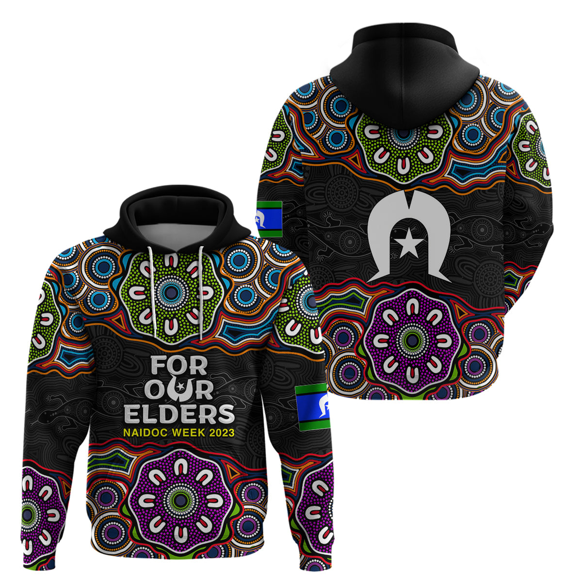 NAIDOC 2023 Hoodie Aboriginal Tribal Coloful LT6 - Vibe Hoodie Shop