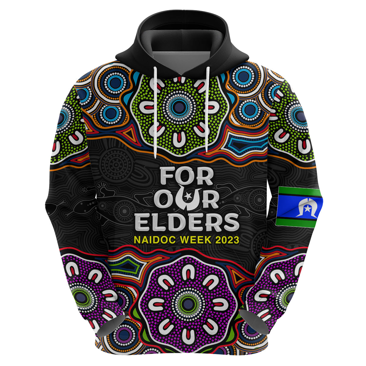 NAIDOC 2023 Hoodie Aboriginal Tribal Coloful LT6 - Vibe Hoodie Shop