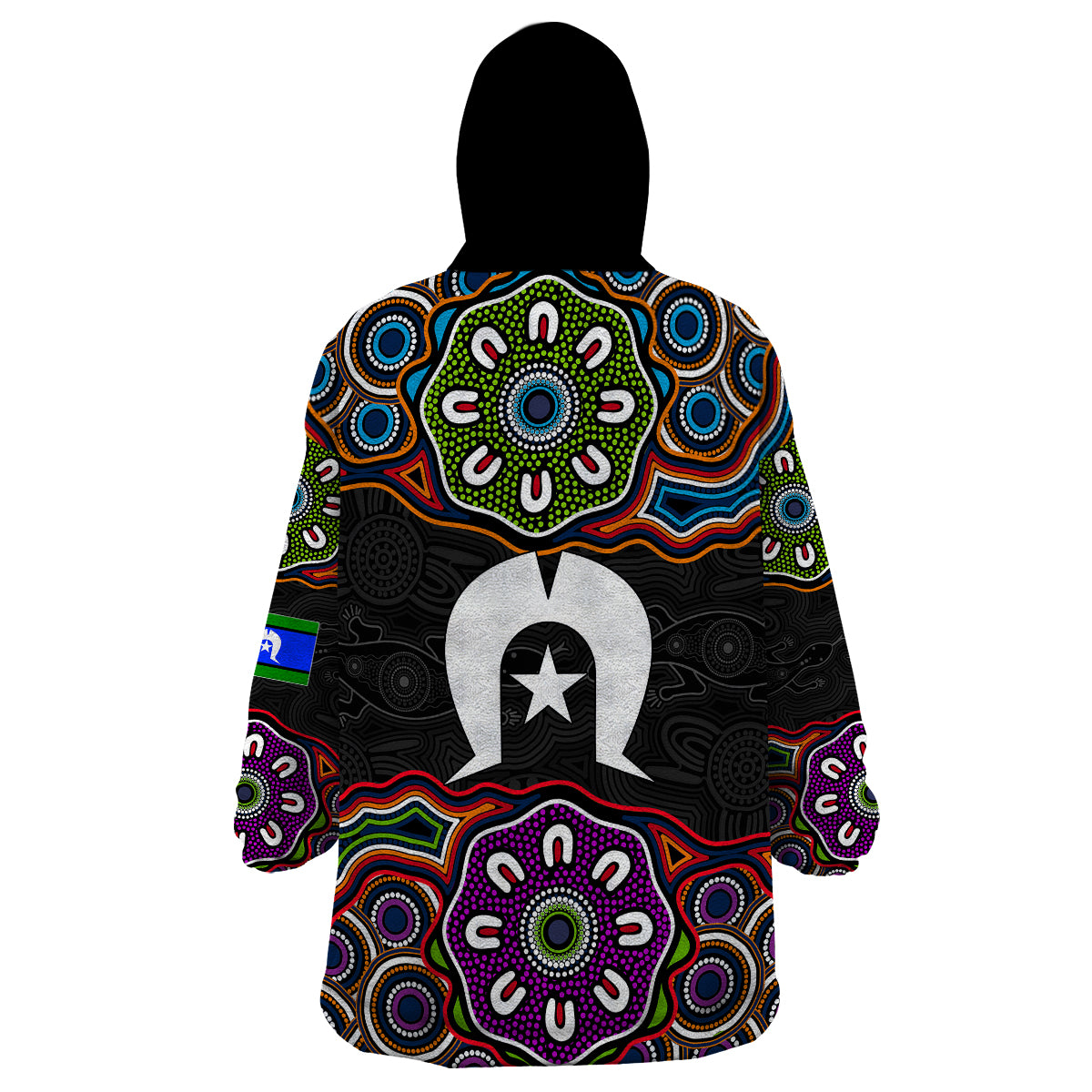 NAIDOC 2023 Wearable Blanket Hoodie Aboriginal Tribal Coloful - Vibe Hoodie Shop