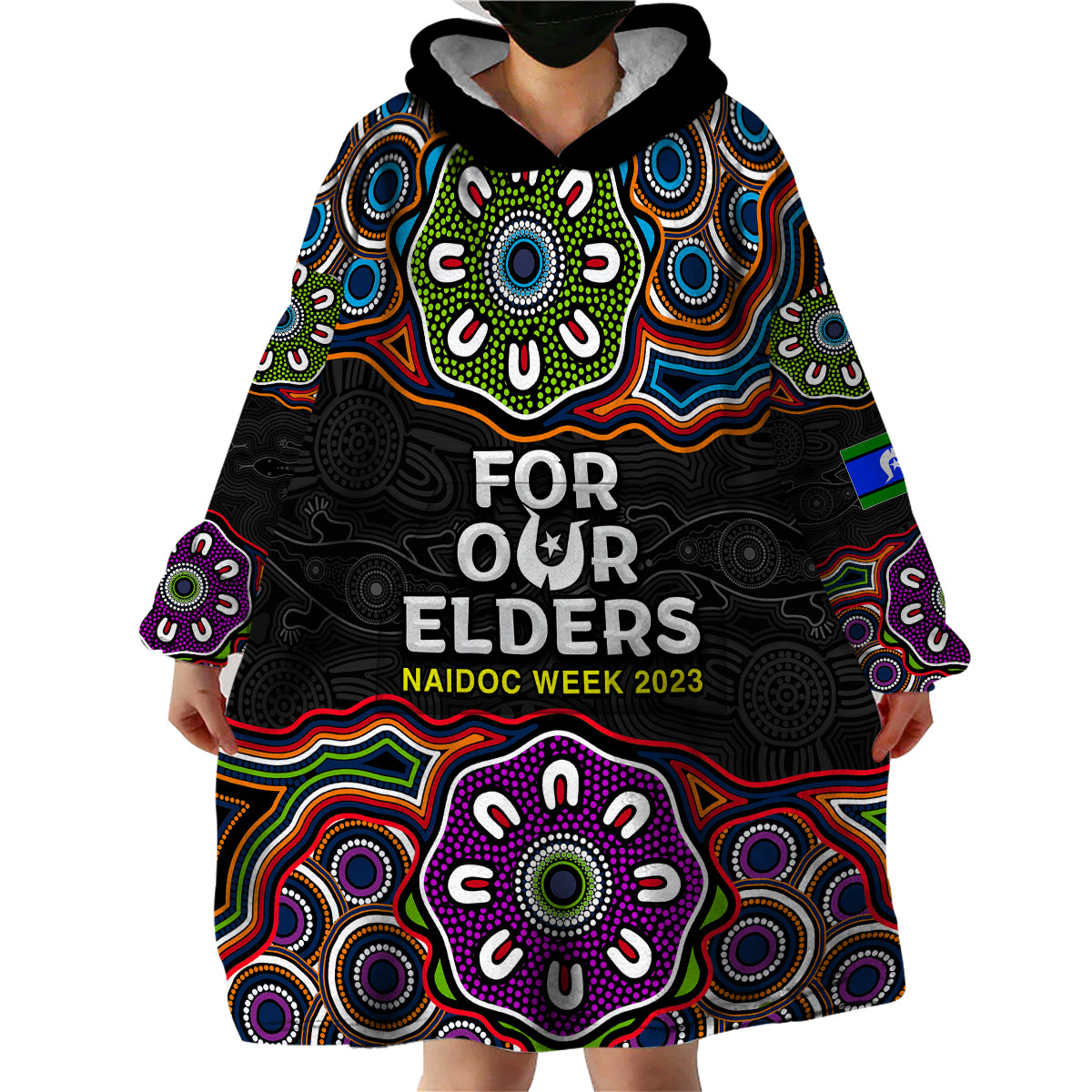 NAIDOC 2023 Wearable Blanket Hoodie Aboriginal Tribal Coloful - Vibe Hoodie Shop