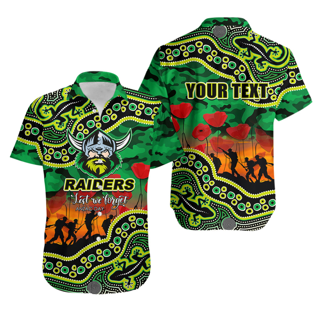 (Custom Personalised) Anzac Day NRL - Raiders Hawaiian Shirt Aboriginal Lizard Patterns - Vibe Hoodie Shop