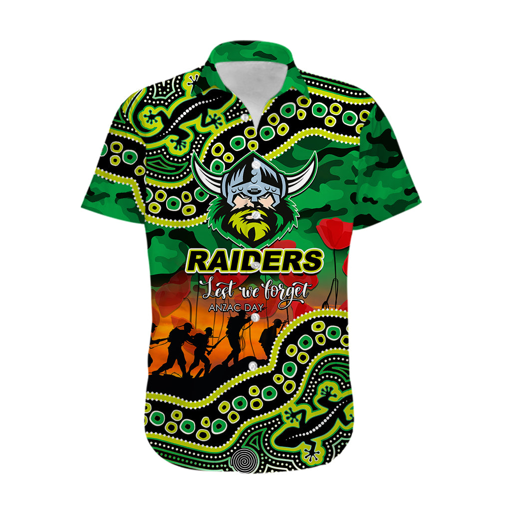 (Custom Personalised) Anzac Day NRL - Raiders Hawaiian Shirt Aboriginal Lizard Patterns - Vibe Hoodie Shop