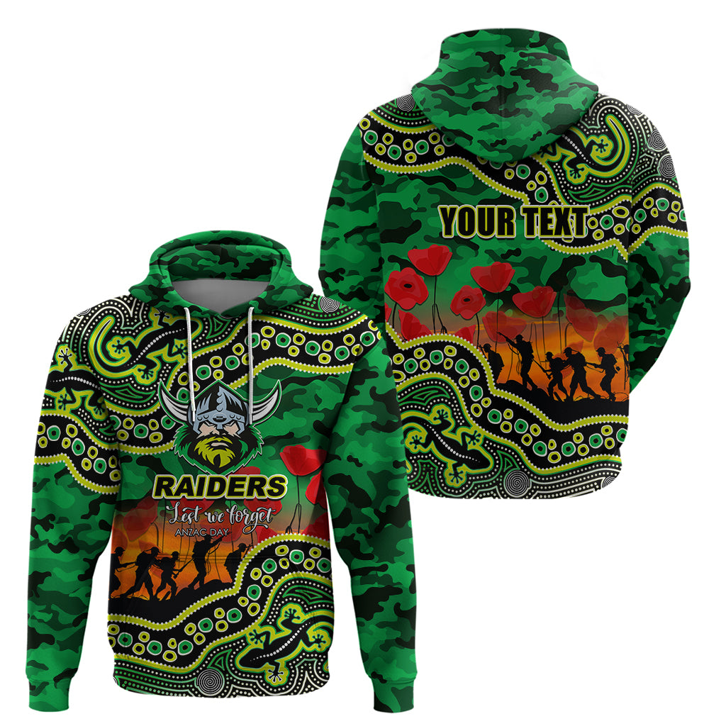 (Custom Personalised) Anzac Day NRL - Raiders Hoodie Aboriginal Lizard Patterns LT6 - Vibe Hoodie Shop