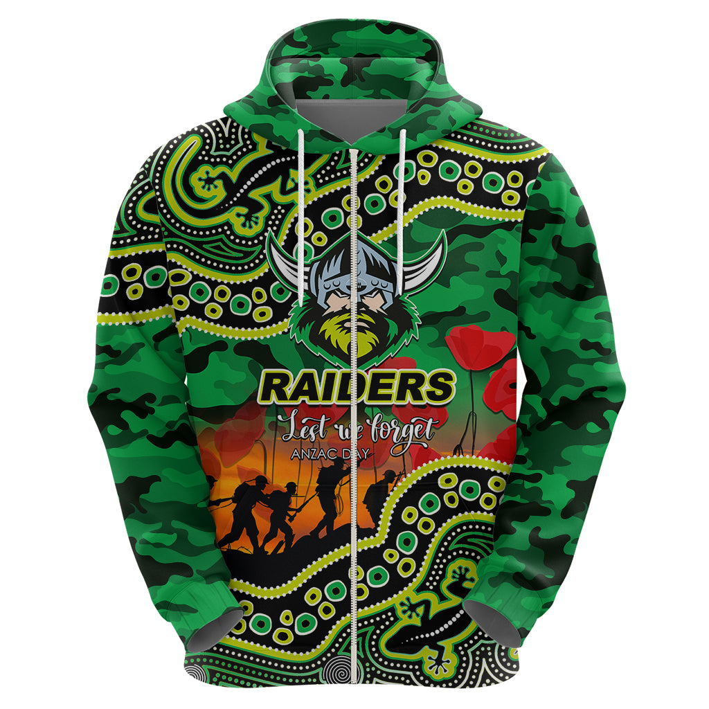 (Custom Personalised) Anzac Day NRL - Raiders Hoodie Aboriginal Lizard Patterns LT6 - Vibe Hoodie Shop