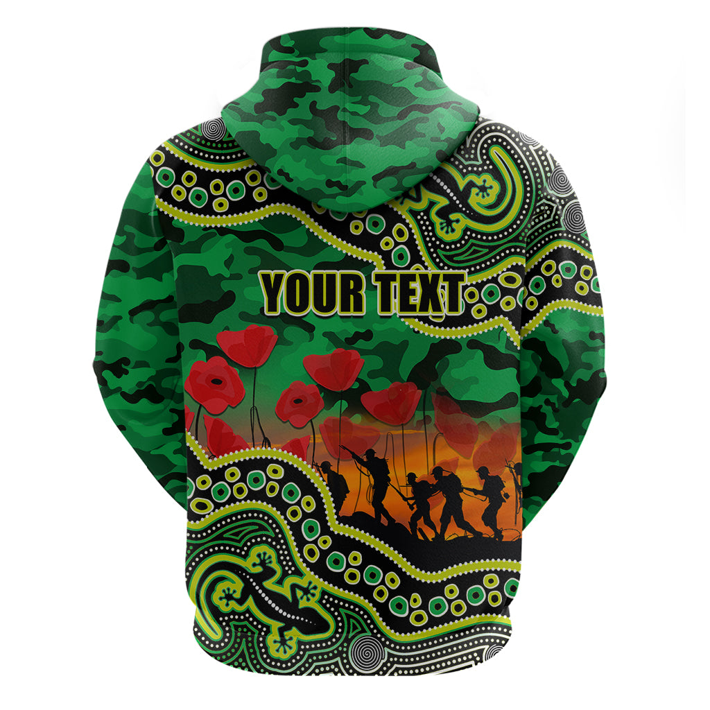 (Custom Personalised) Anzac Day NRL - Raiders Hoodie Aboriginal Lizard Patterns LT6 - Vibe Hoodie Shop