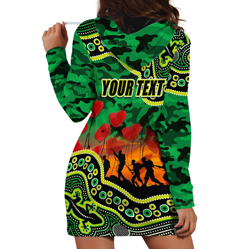 (Custom Personalised) Anzac Day NRL - Raiders Hoodie Dress Aboriginal Lizard Patterns - Vibe Hoodie Shop