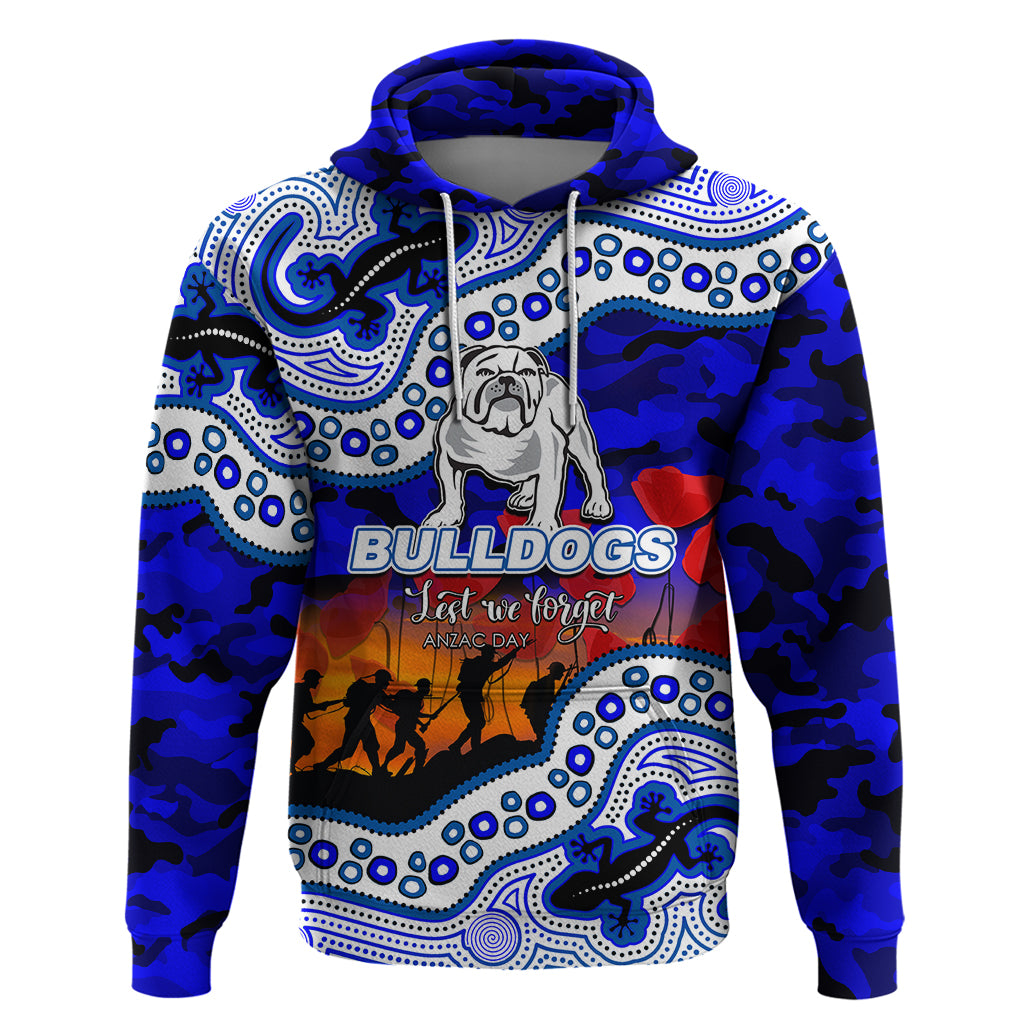 (Custom Personalised) Anzac Day NRL - Bulldogs Hoodie Aboriginal Lizard Patterns LT6 - Vibe Hoodie Shop