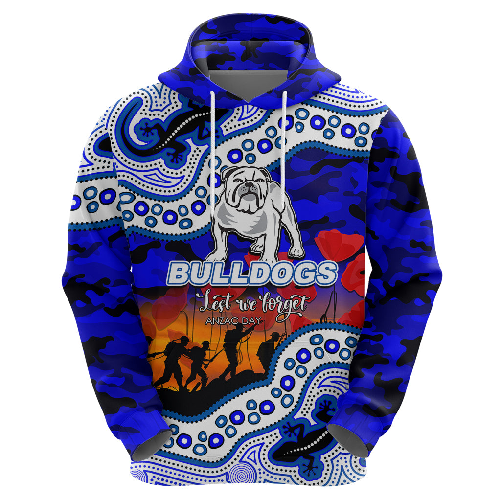 (Custom Personalised) Anzac Day NRL - Bulldogs Hoodie Aboriginal Lizard Patterns LT6 - Vibe Hoodie Shop