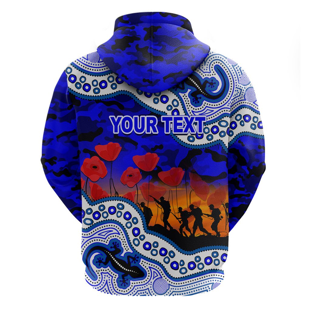 (Custom Personalised) Anzac Day NRL - Bulldogs Hoodie Aboriginal Lizard Patterns LT6 - Vibe Hoodie Shop