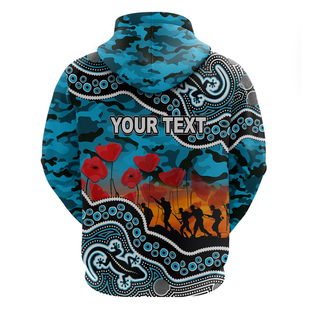 (Custom Personalised) Anzac Day NRL - Sharks Hoodie Aboriginal Lizard Patterns LT6 - Vibe Hoodie Shop
