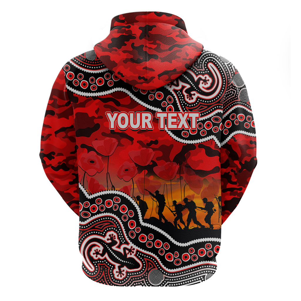 (Custom Personalised) Anzac Day NRL - Dolphins Hoodie Aboriginal Lizard Patterns LT6 - Vibe Hoodie Shop