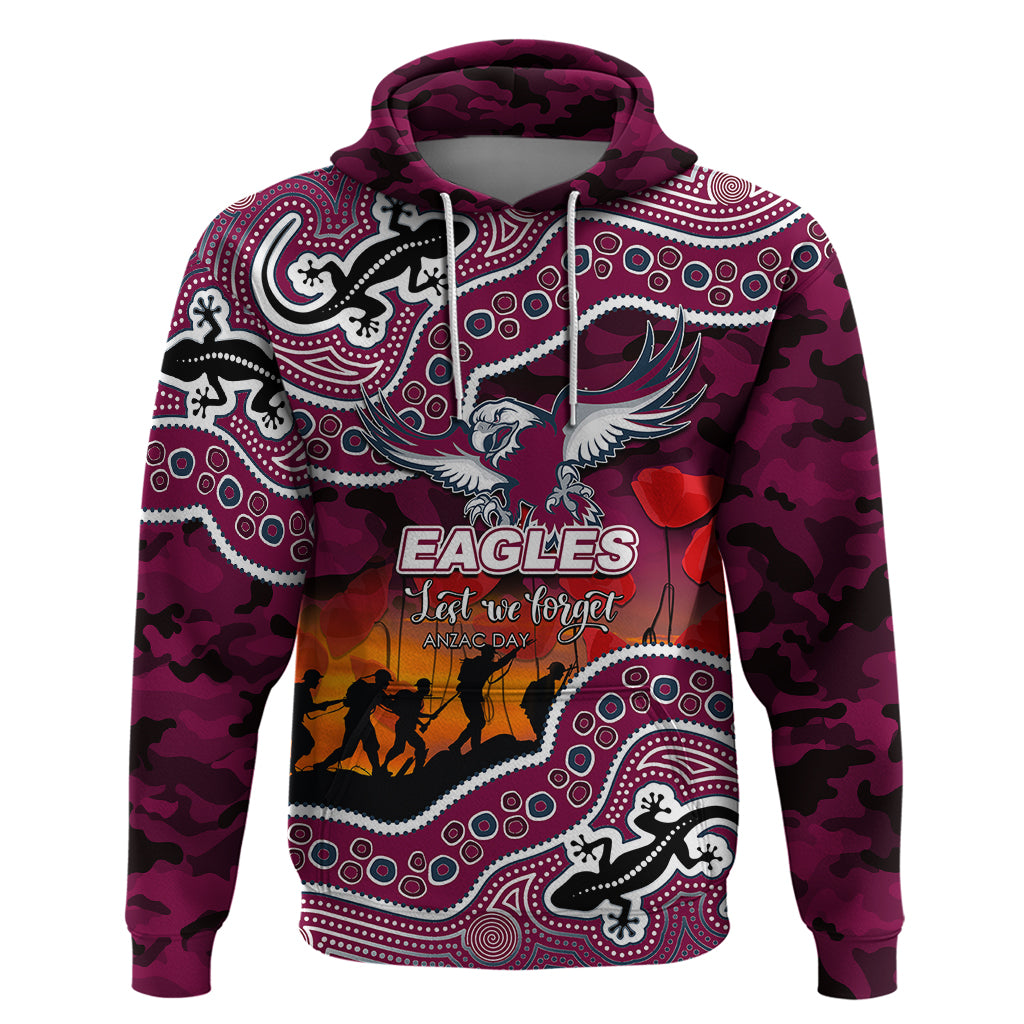 (Custom Personalised) Anzac Day NRL - Sea Eagles Hoodie Aboriginal Lizard Patterns LT6 - Vibe Hoodie Shop