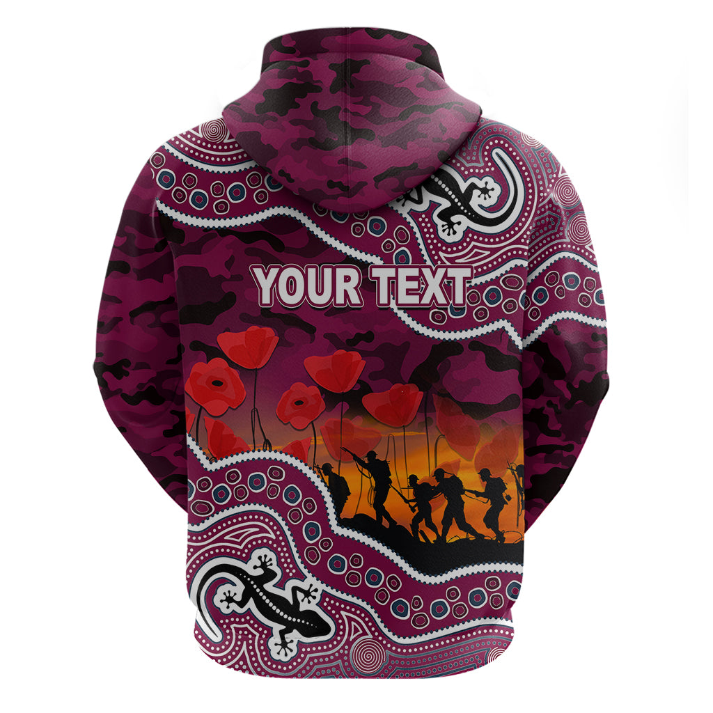 (Custom Personalised) Anzac Day NRL - Sea Eagles Hoodie Aboriginal Lizard Patterns LT6 - Vibe Hoodie Shop