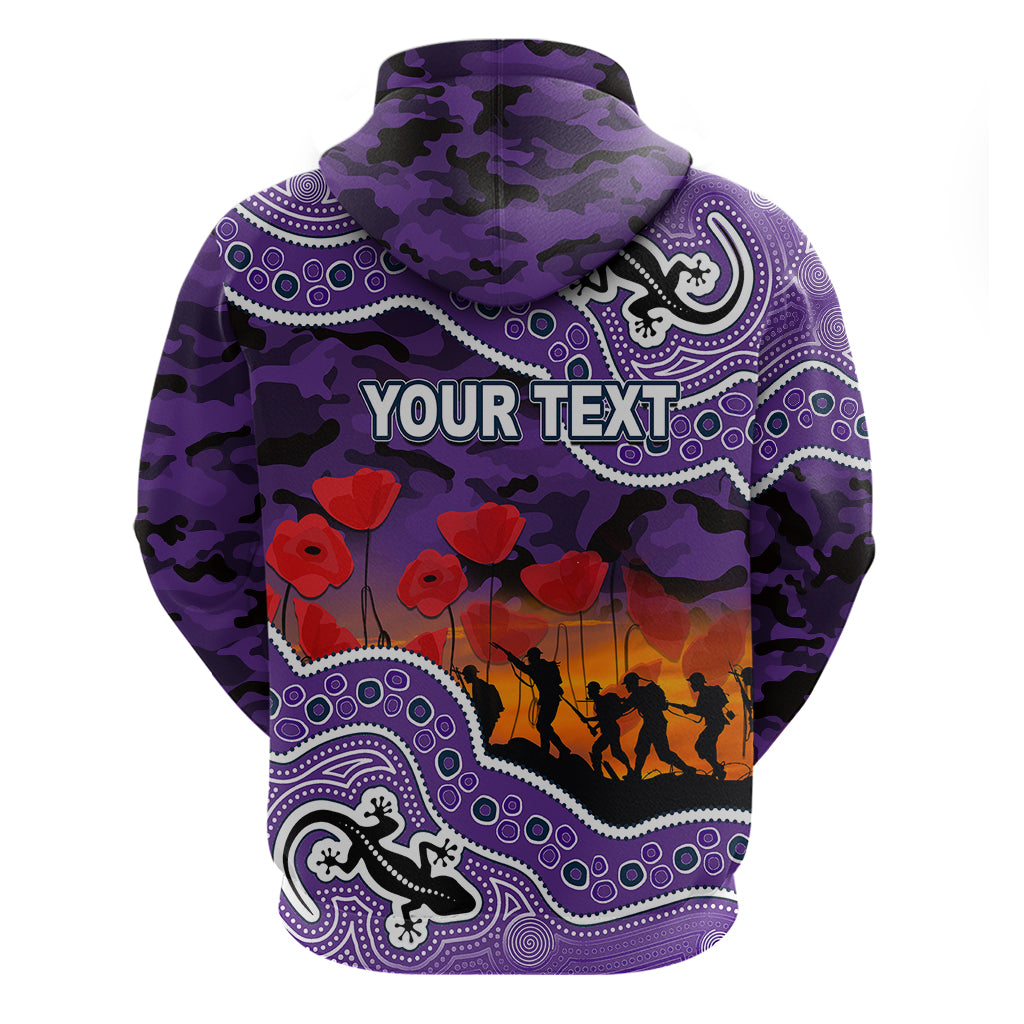 (Custom Personalised) Anzac Day NRL - Storm Hoodie Aboriginal Lizard Patterns LT6 - Vibe Hoodie Shop