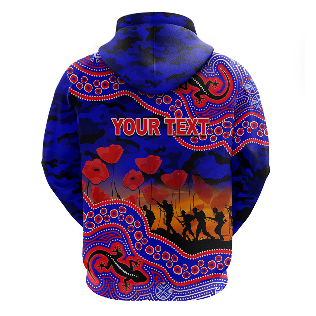 (Custom Personalised) Anzac Day NRL - Knights Hoodie Aboriginal Lizard Patterns LT6 - Vibe Hoodie Shop