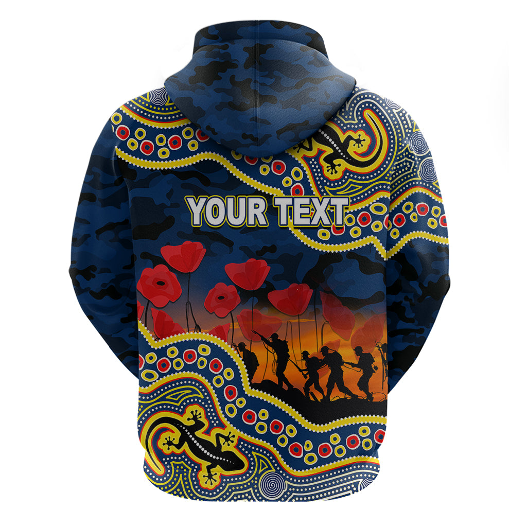 (Custom Personalised) Anzac Day NRL - Cowboys Hoodie Aboriginal Lizard Patterns LT6 - Vibe Hoodie Shop