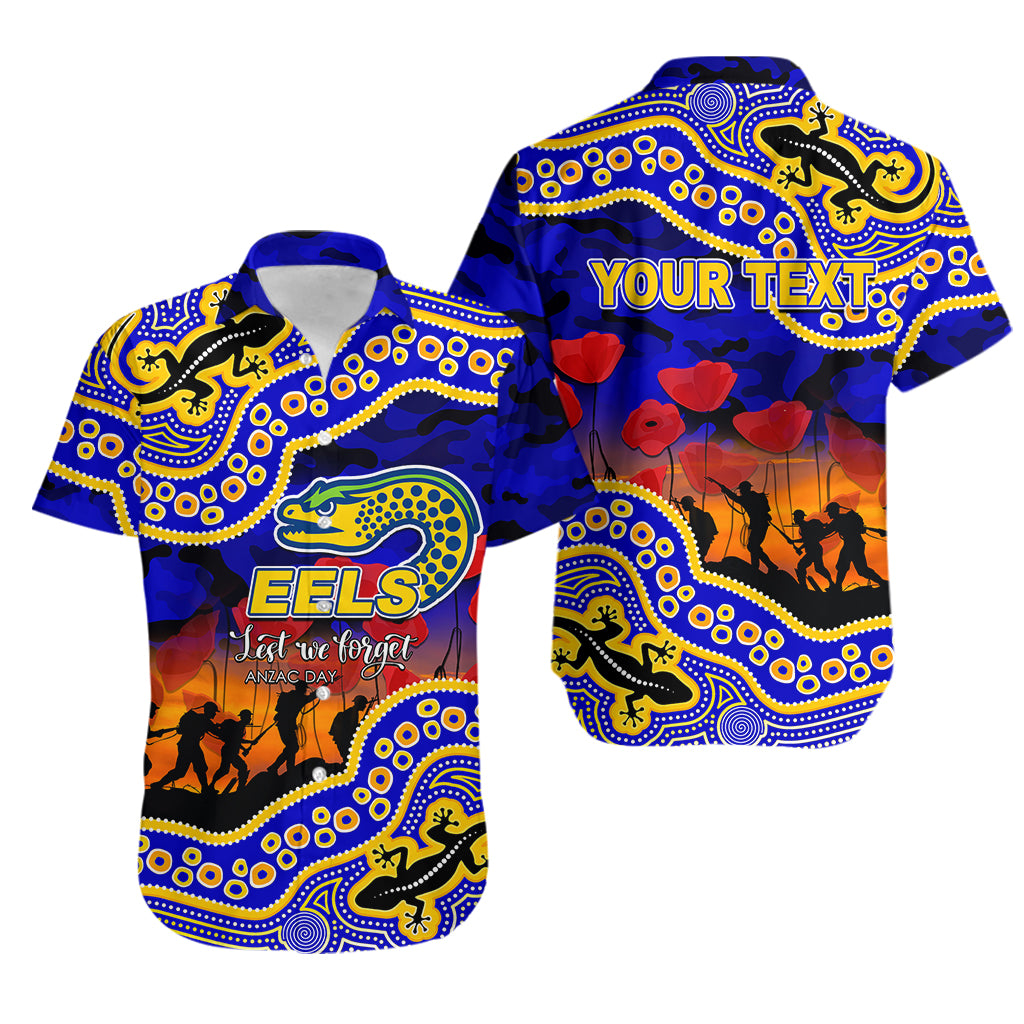 (Custom Personalised) Anzac Day NRL - Eels Hawaiian Shirt Aboriginal Lizard Patterns - Vibe Hoodie Shop