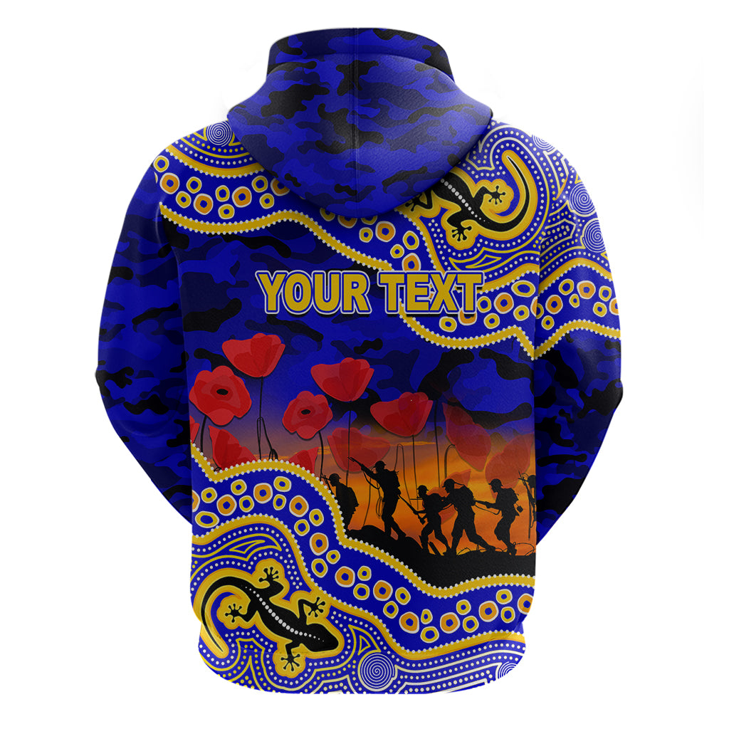 (Custom Personalised) Anzac Day NRL - Eels Hoodie Aboriginal Lizard Patterns LT6 - Vibe Hoodie Shop