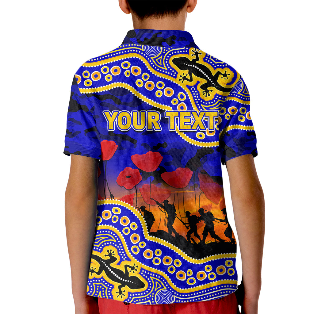 (Custom Personalised) Anzac Day NRL - Eels Kid Polo Shirt Aboriginal Lizard Patterns - Vibe Hoodie Shop