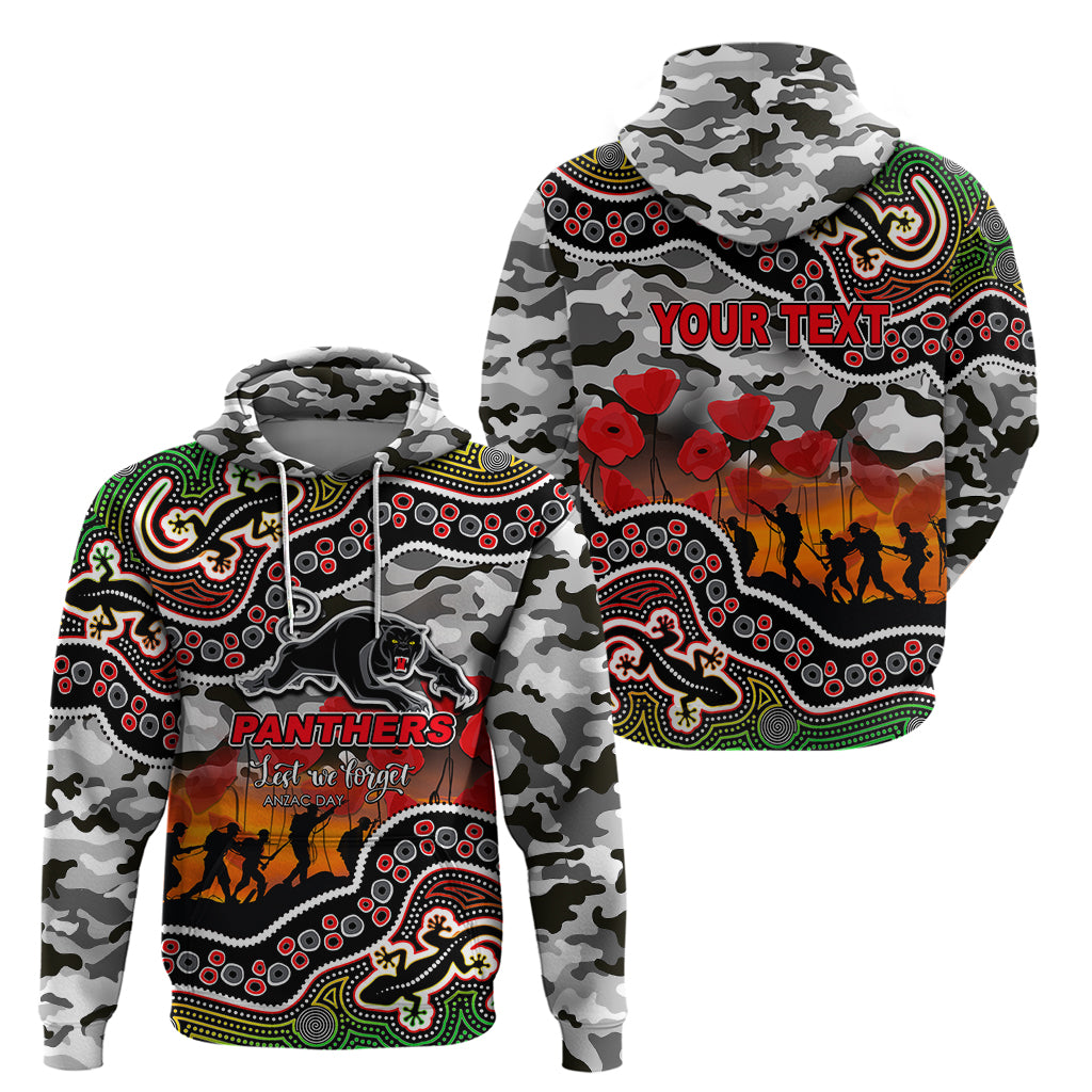 (Custom Personalised) Anzac Day NRL - Panthers Hoodie Aboriginal Lizard Patterns LT6 - Vibe Hoodie Shop