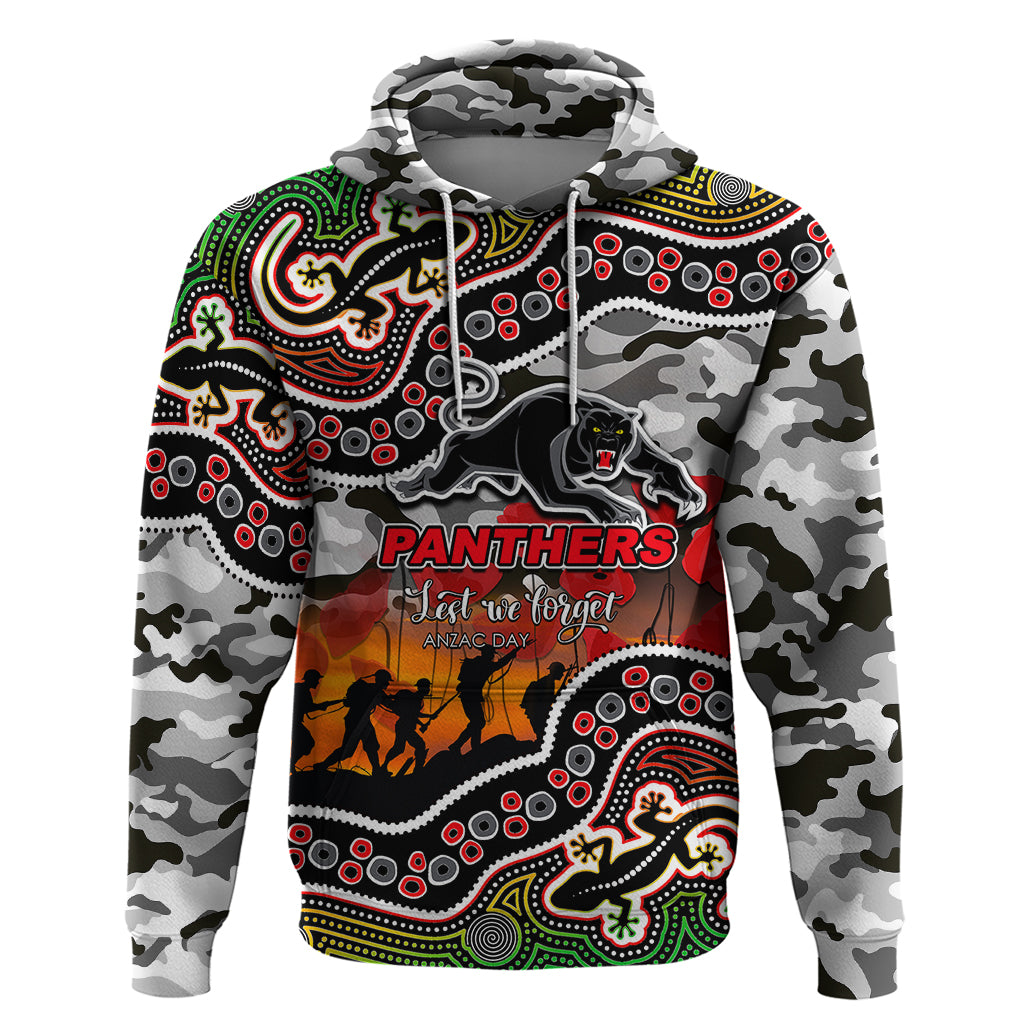 (Custom Personalised) Anzac Day NRL - Panthers Hoodie Aboriginal Lizard Patterns LT6 - Vibe Hoodie Shop