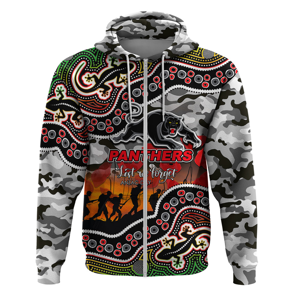 (Custom Personalised) Anzac Day NRL - Panthers Hoodie Aboriginal Lizard Patterns LT6 - Vibe Hoodie Shop