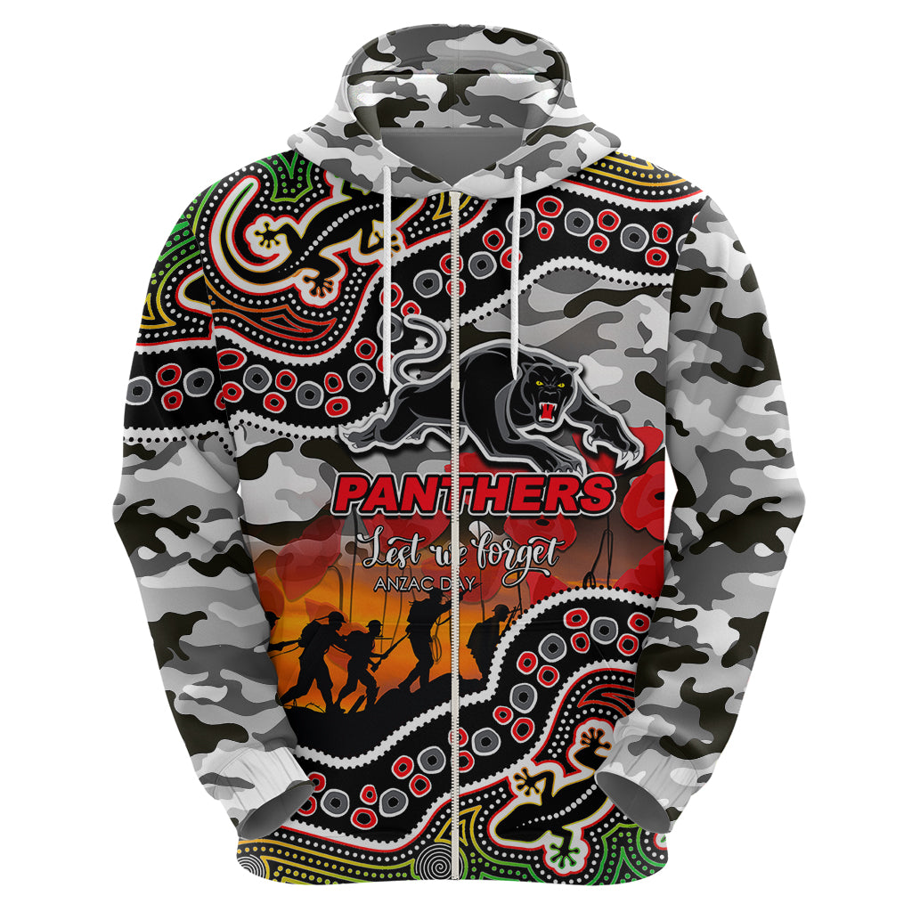 (Custom Personalised) Anzac Day NRL - Panthers Hoodie Aboriginal Lizard Patterns LT6 - Vibe Hoodie Shop