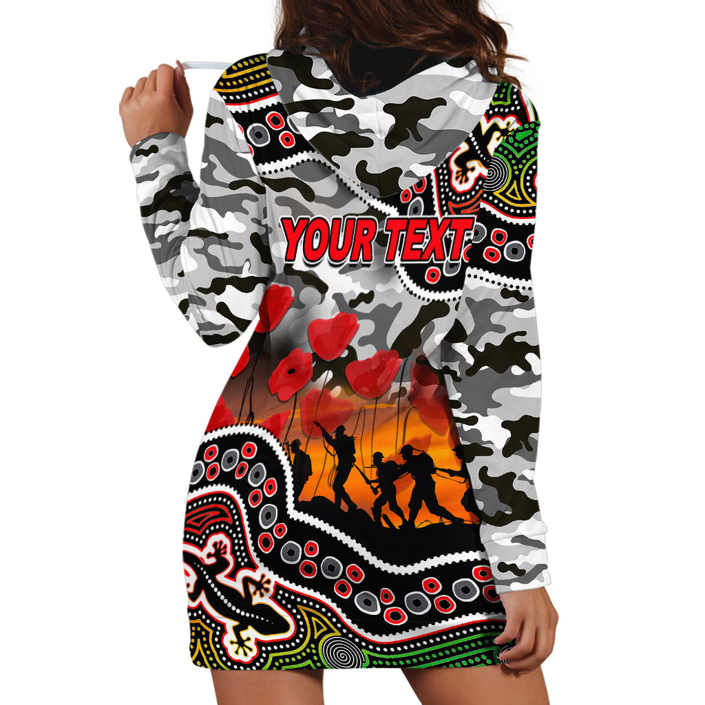 (Custom Personalised) Anzac Day NRL - Panthers Hoodie Dress Aboriginal Lizard Patterns - Vibe Hoodie Shop