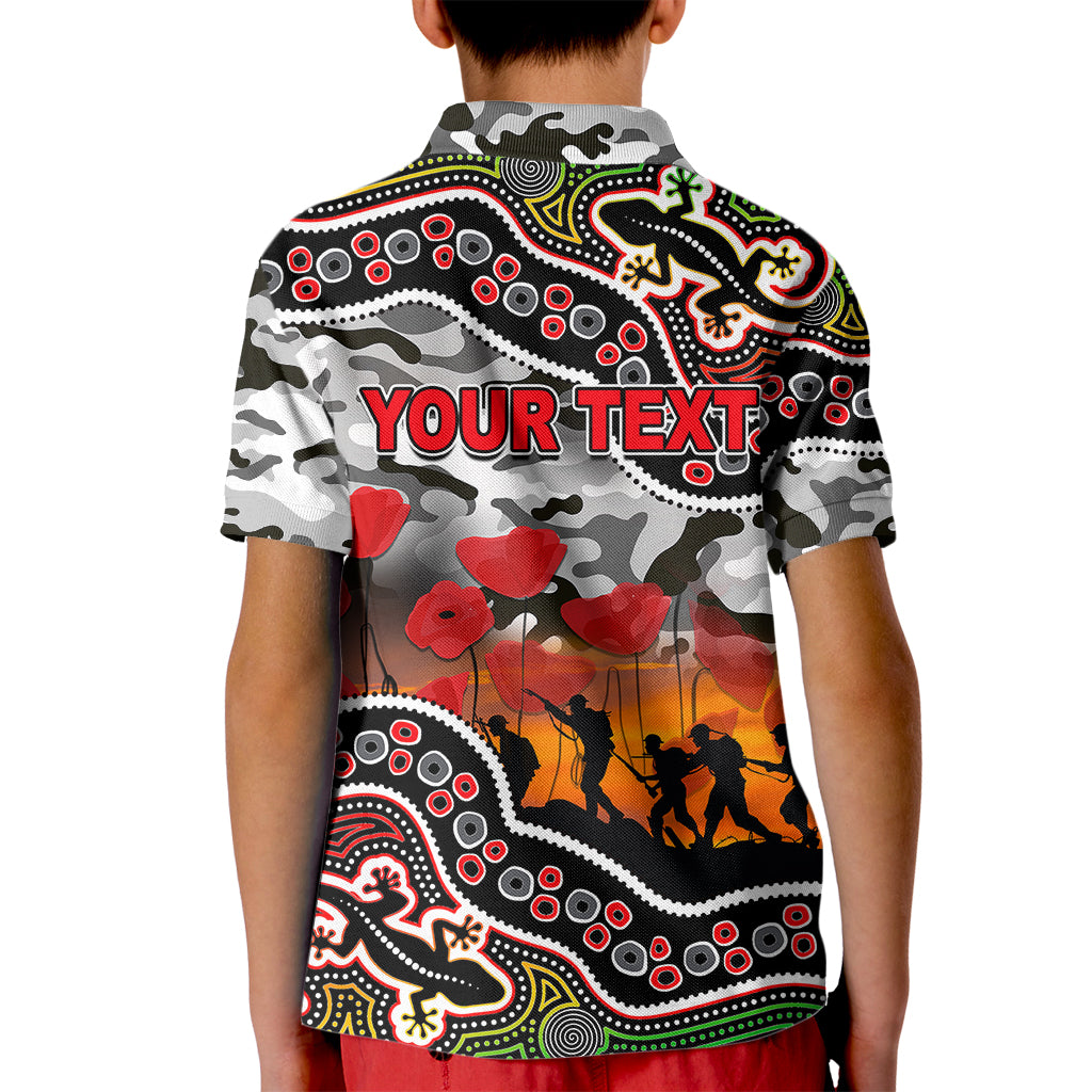 (Custom Personalised) Anzac Day NRL - Panthers Kid Polo Shirt Aboriginal Lizard Patterns - Vibe Hoodie Shop