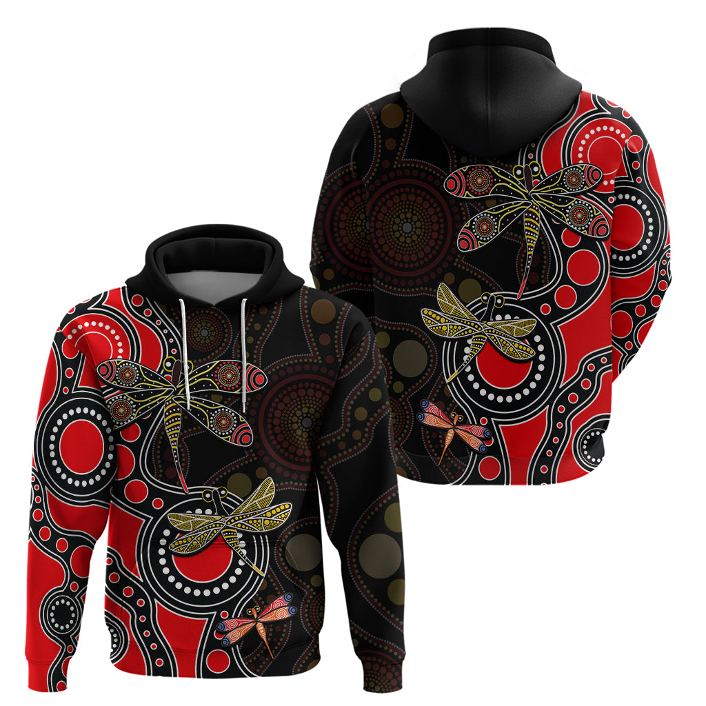 Aboriginal Dragonfly Hoodie Red Style LT6 - Vibe Hoodie Shop