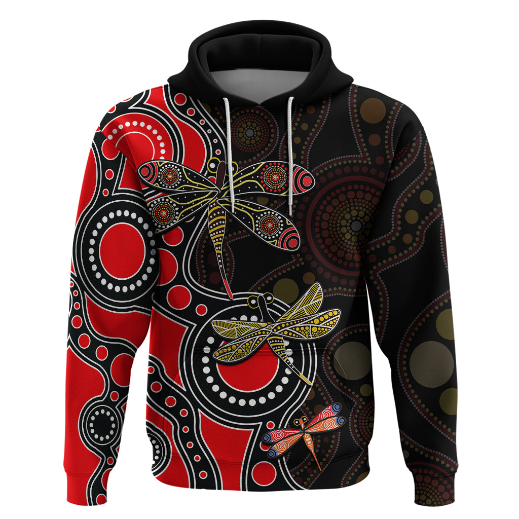 Aboriginal Dragonfly Hoodie Red Style LT6 - Vibe Hoodie Shop