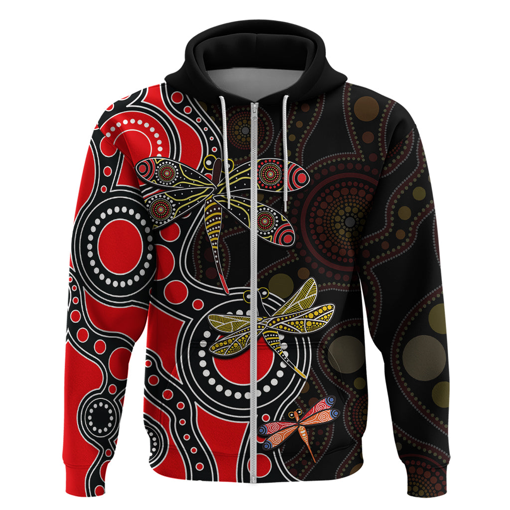 Aboriginal Dragonfly Hoodie Red Style LT6 - Vibe Hoodie Shop