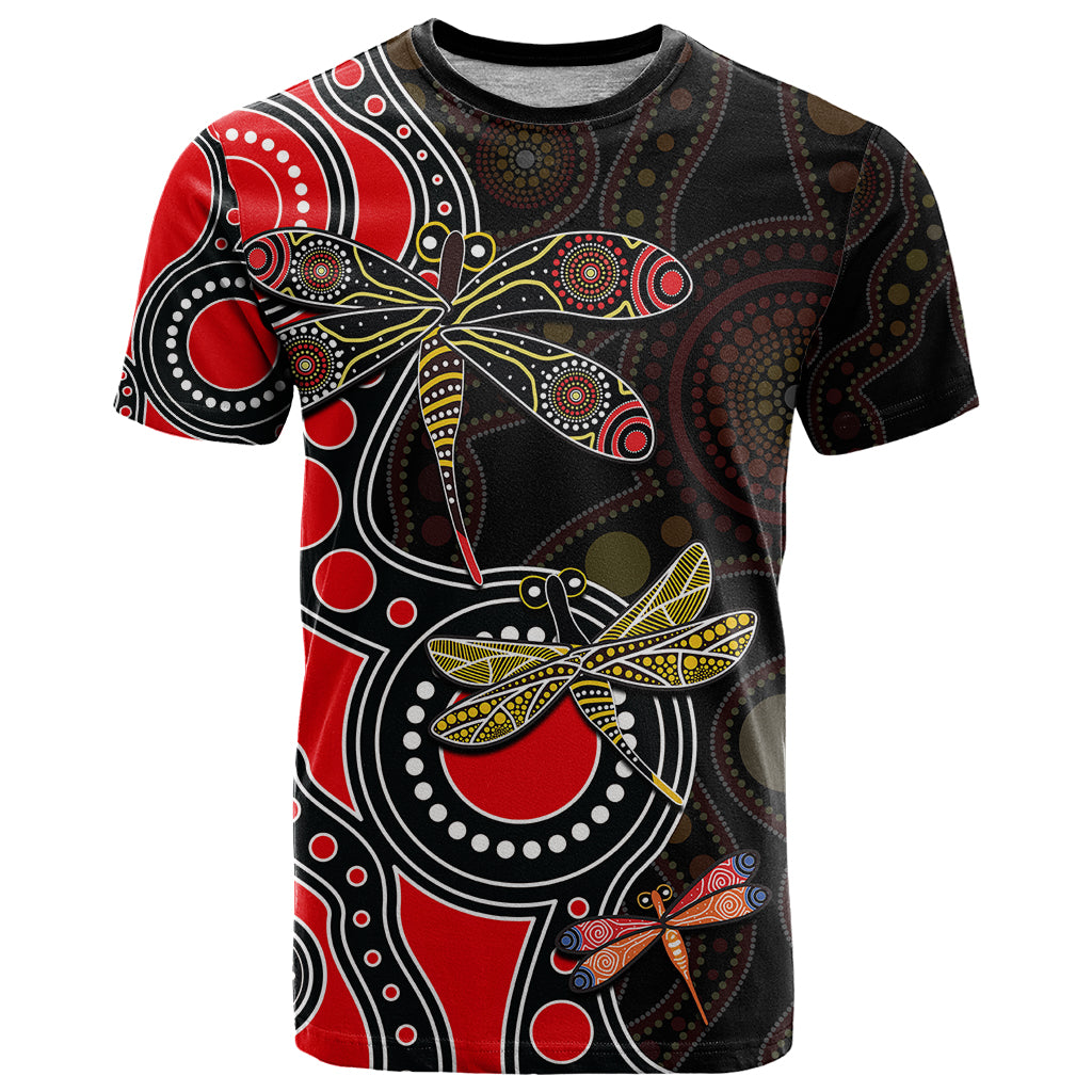 Aboriginal Dragonfly T Shirt Red Style - Vibe Hoodie Shop