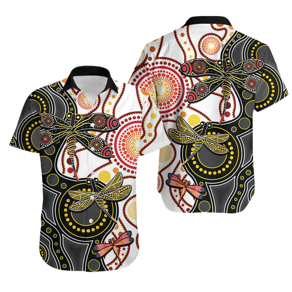 Aboriginal Dragonfly Hawaiian Shirt White Style - Vibe Hoodie Shop