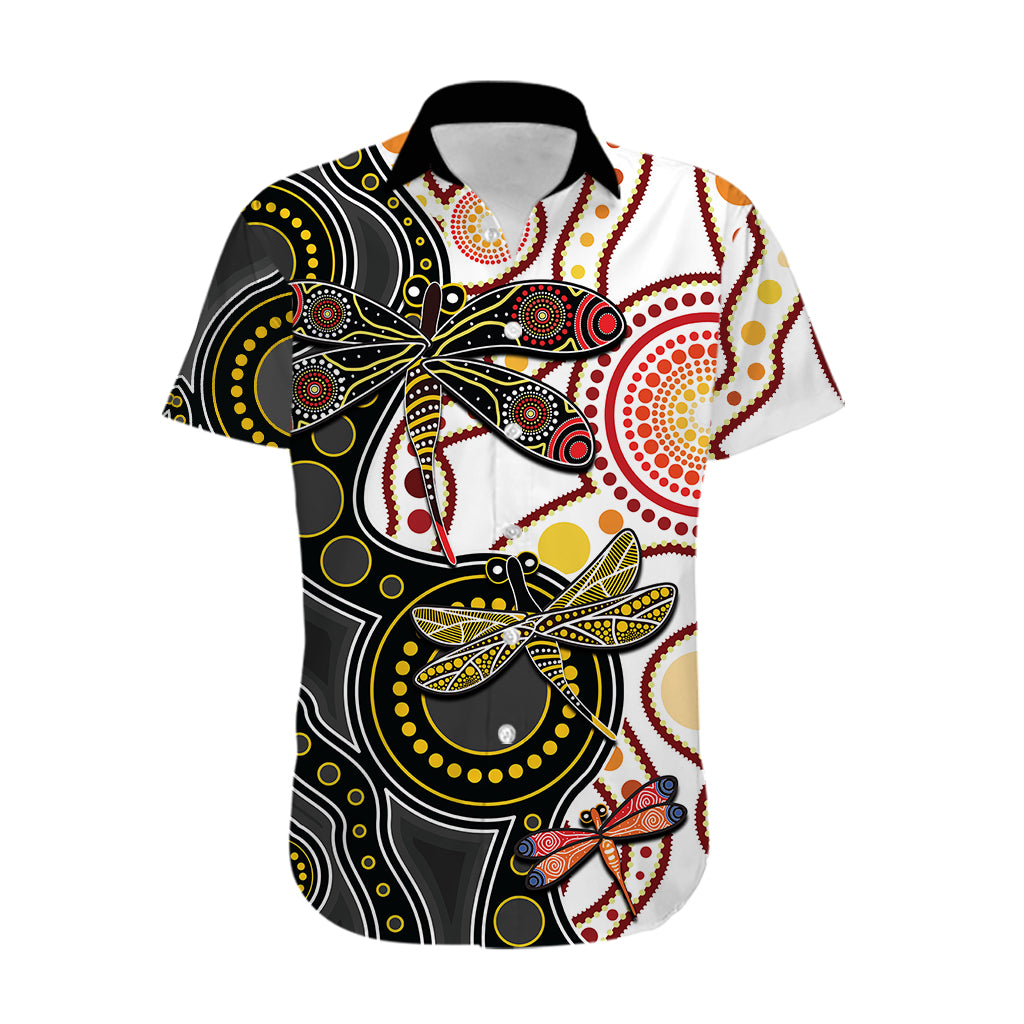 Aboriginal Dragonfly Hawaiian Shirt White Style - Vibe Hoodie Shop
