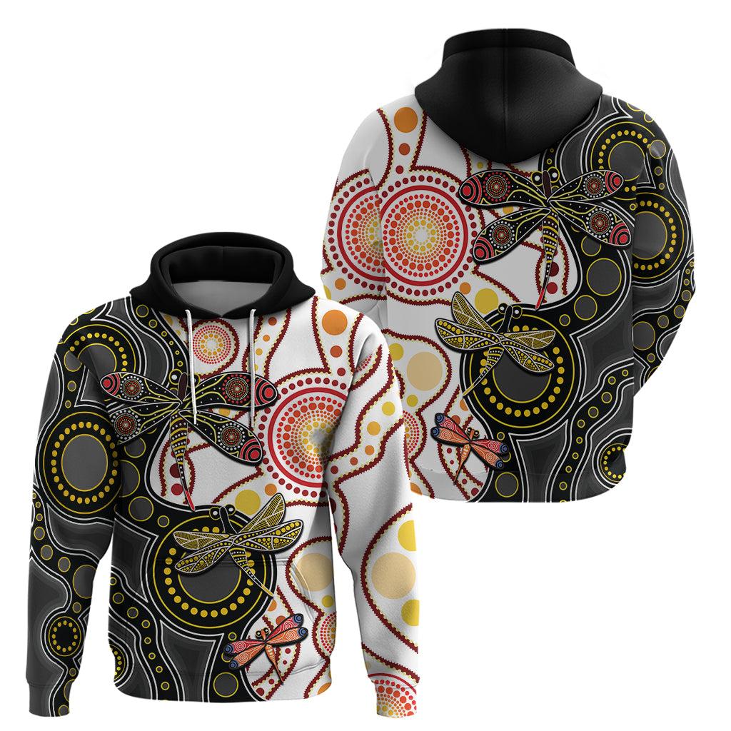 Aboriginal Dragonfly Hoodie White Style LT6 - Vibe Hoodie Shop