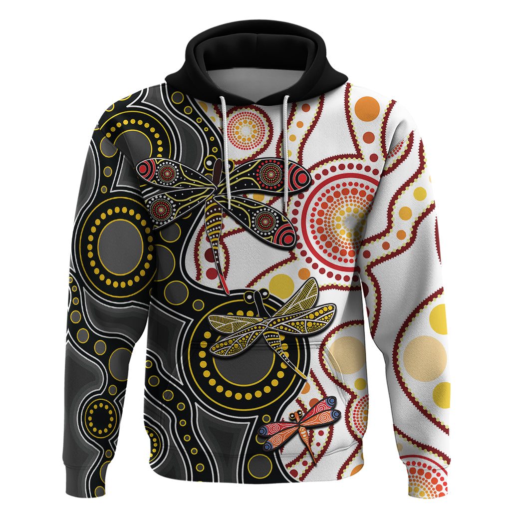 Aboriginal Dragonfly Hoodie White Style LT6 - Vibe Hoodie Shop