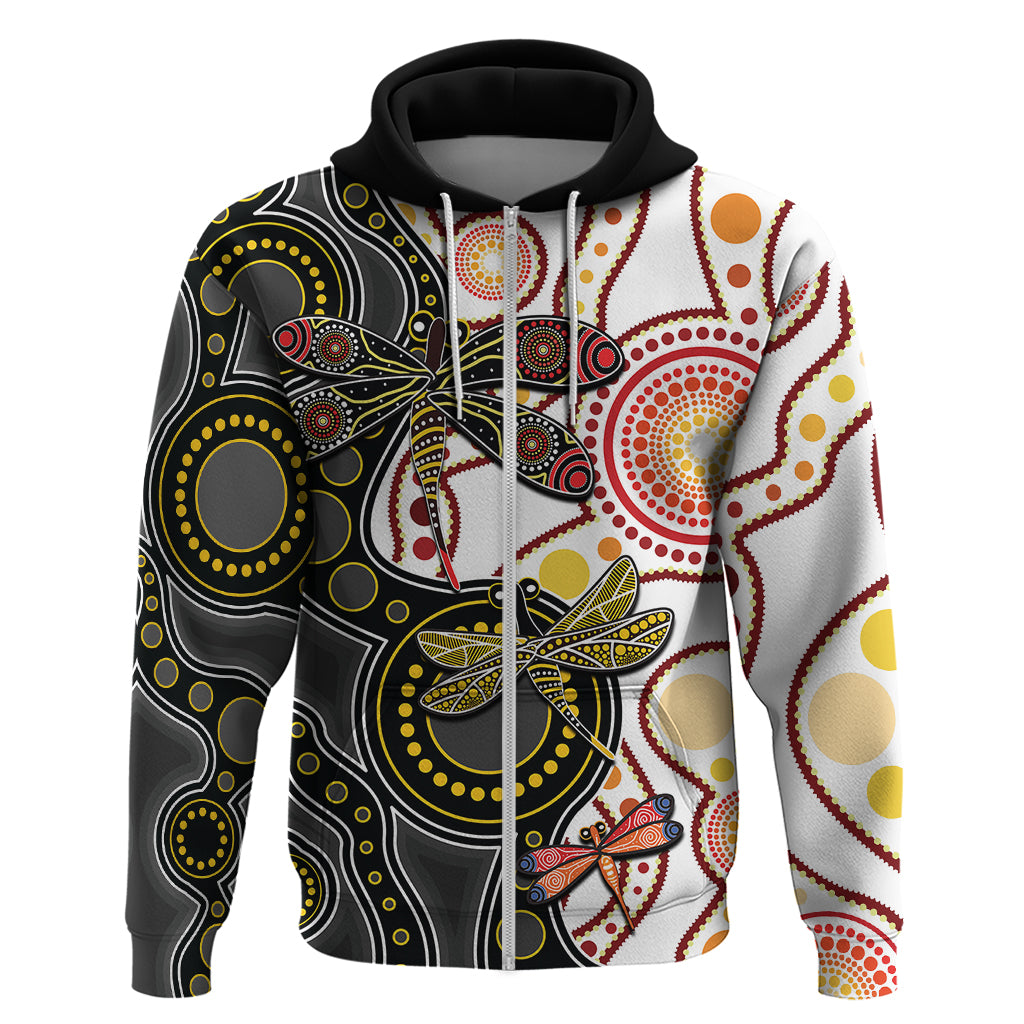 Aboriginal Dragonfly Hoodie White Style LT6 - Vibe Hoodie Shop