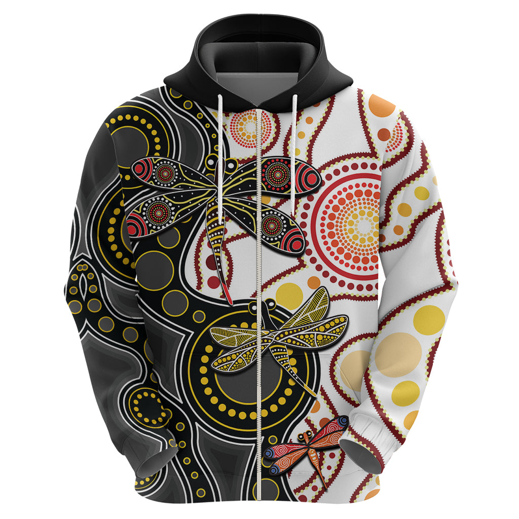 Aboriginal Dragonfly Hoodie White Style LT6 - Vibe Hoodie Shop