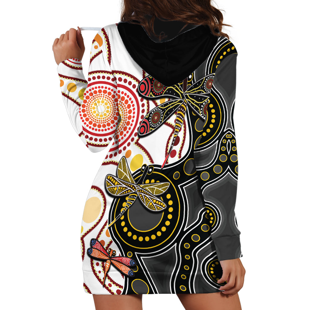 Aboriginal Dragonfly Hoodie Dress White Style - Vibe Hoodie Shop