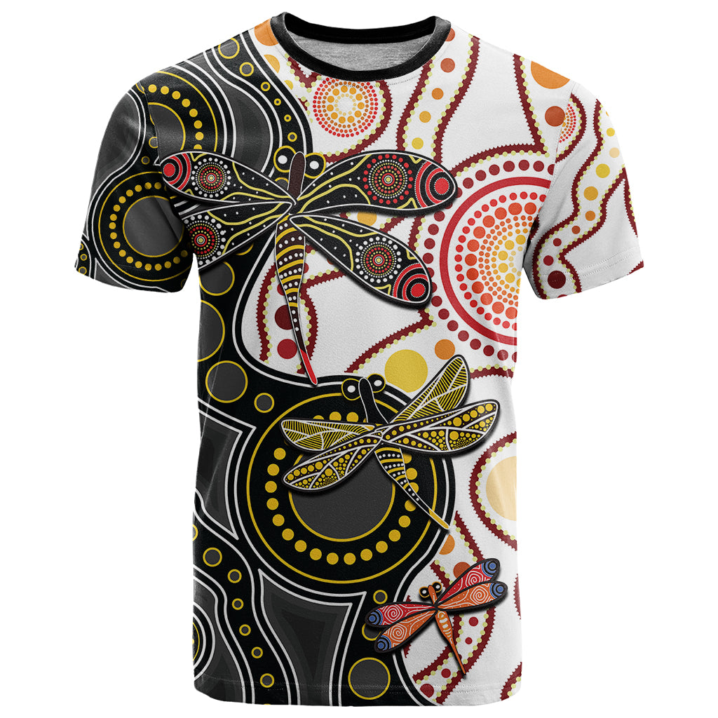 Aboriginal Dragonfly T Shirt White Style - Vibe Hoodie Shop