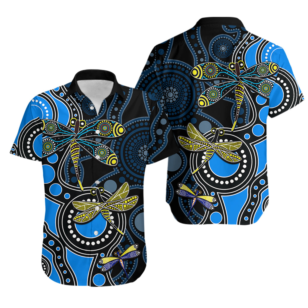 Aboriginal Dragonfly Hawaiian Shirt Blue Style - Vibe Hoodie Shop